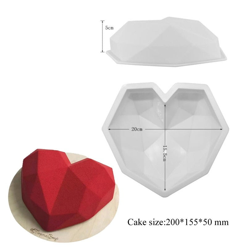 Heart Shaped Silicone Mold Small, Large & Geometric – Magic Baker
