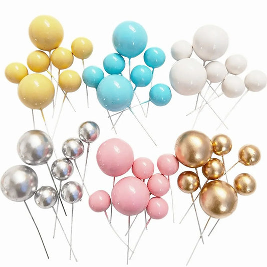 20 Pcs Ball Cake Topper in different colours