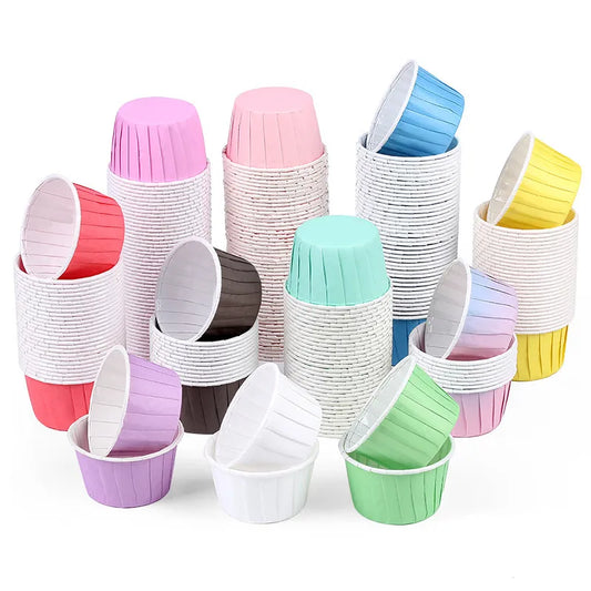 50 pcs Pleated Cupcake Liners in various colours