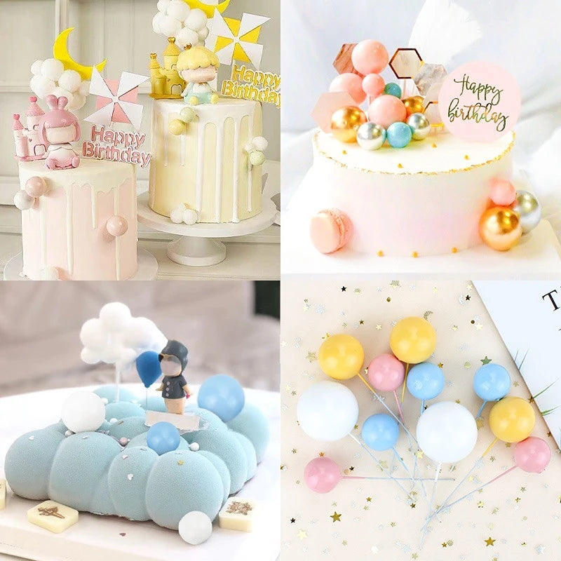 20 Pcs Ball Cake Topper in different colours