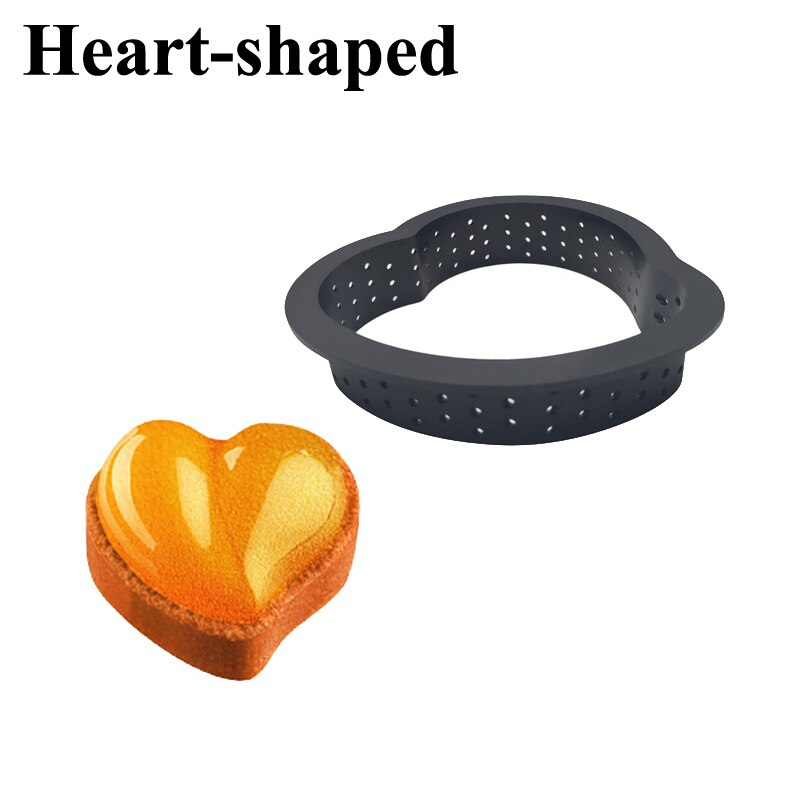 Perforated Tart Rings in 5 Styles, Heart, Oval, Square, Ractangle and Round