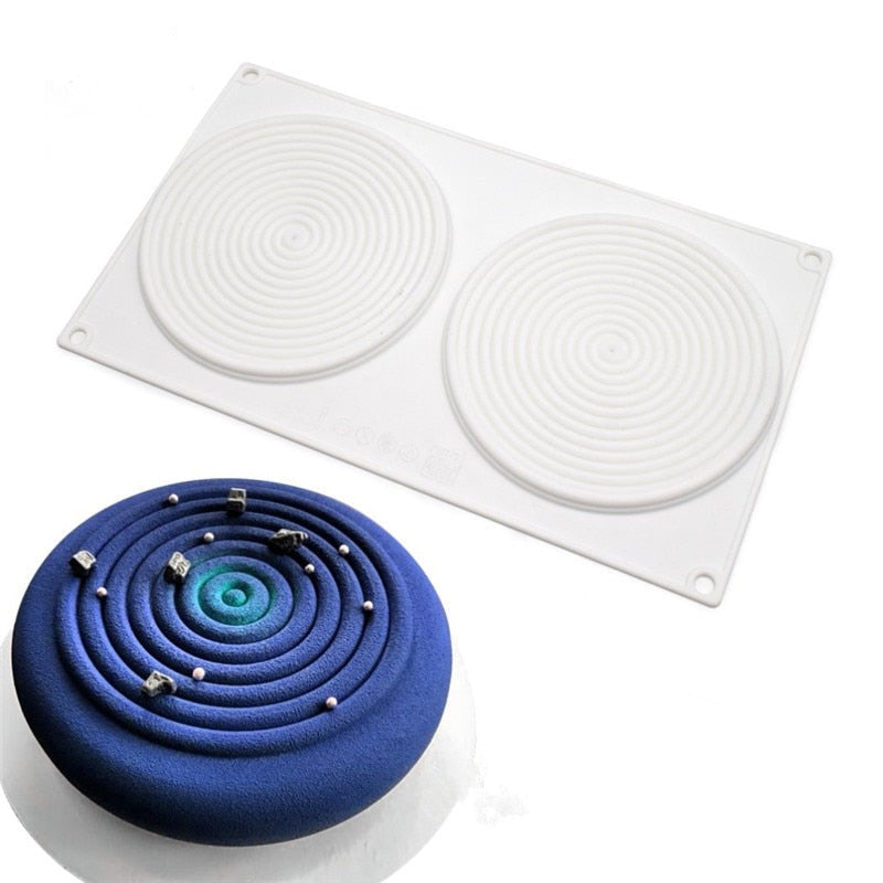 MoldBerry Big & Small Spiral Cake Mould , Spiral Design Round Ring