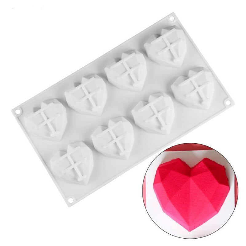 Heart Shaped Silicone Mold Small, Large & Geometric