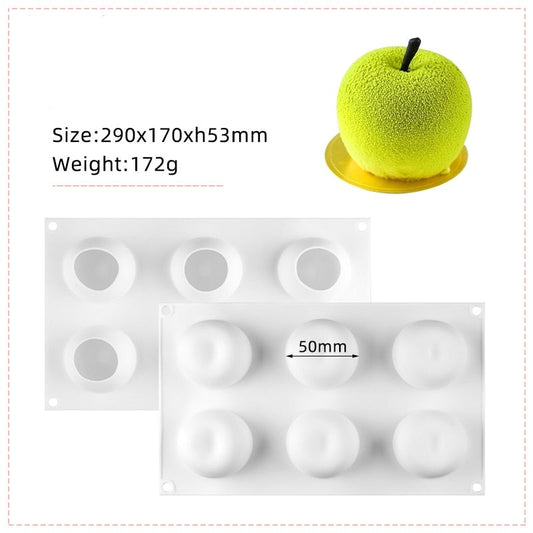 Apple Fruit Silicone Mold 6 Cavity