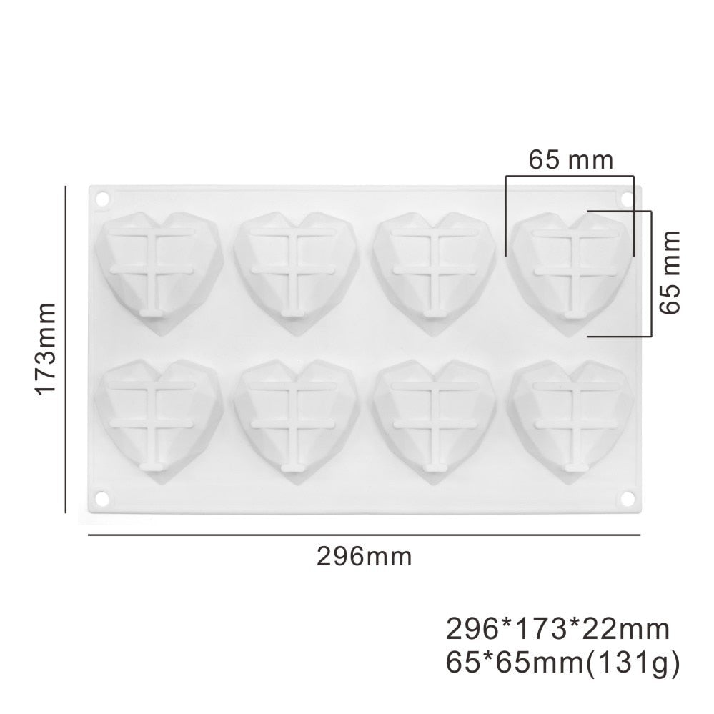 Heart Shaped Silicone Mold Small, Large & Geometric
